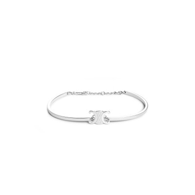 CELINE TRIOMPHE ARTICULATED BRACELET IN BRASS WITH RHODIUM FINISH 46Z676BRA.36SI